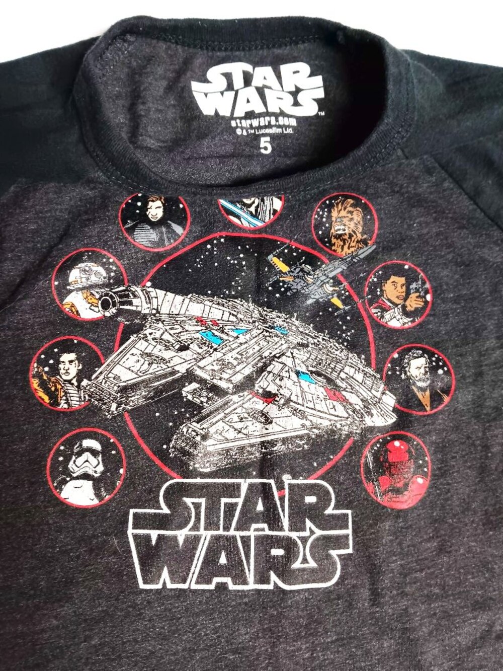 Star Wars size S (5) long sleeve, 50/50 cotton/poly.